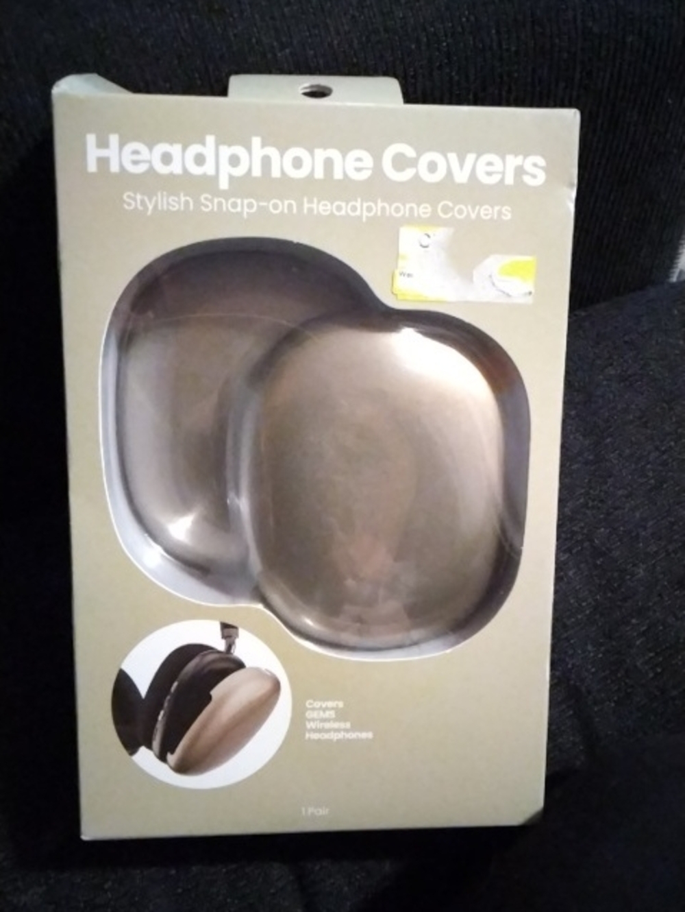 Stylish Snap-On Headphone Covers - Metallic Beige 1231